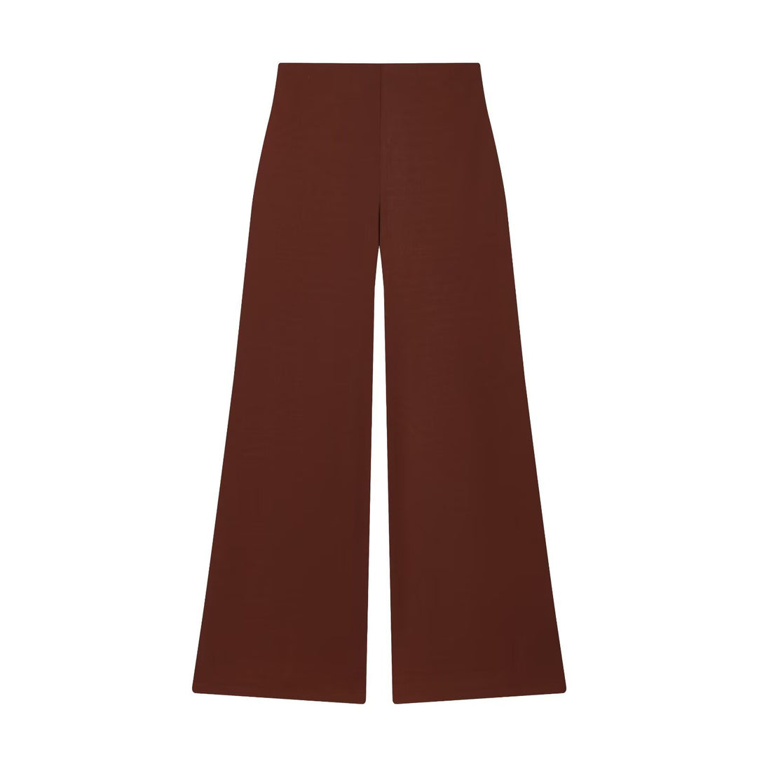 Damen Zweiteiliges Loungewear-Set mit gedrehtem Saumdetail und weiter Highwaist-Hose Echo Archiv