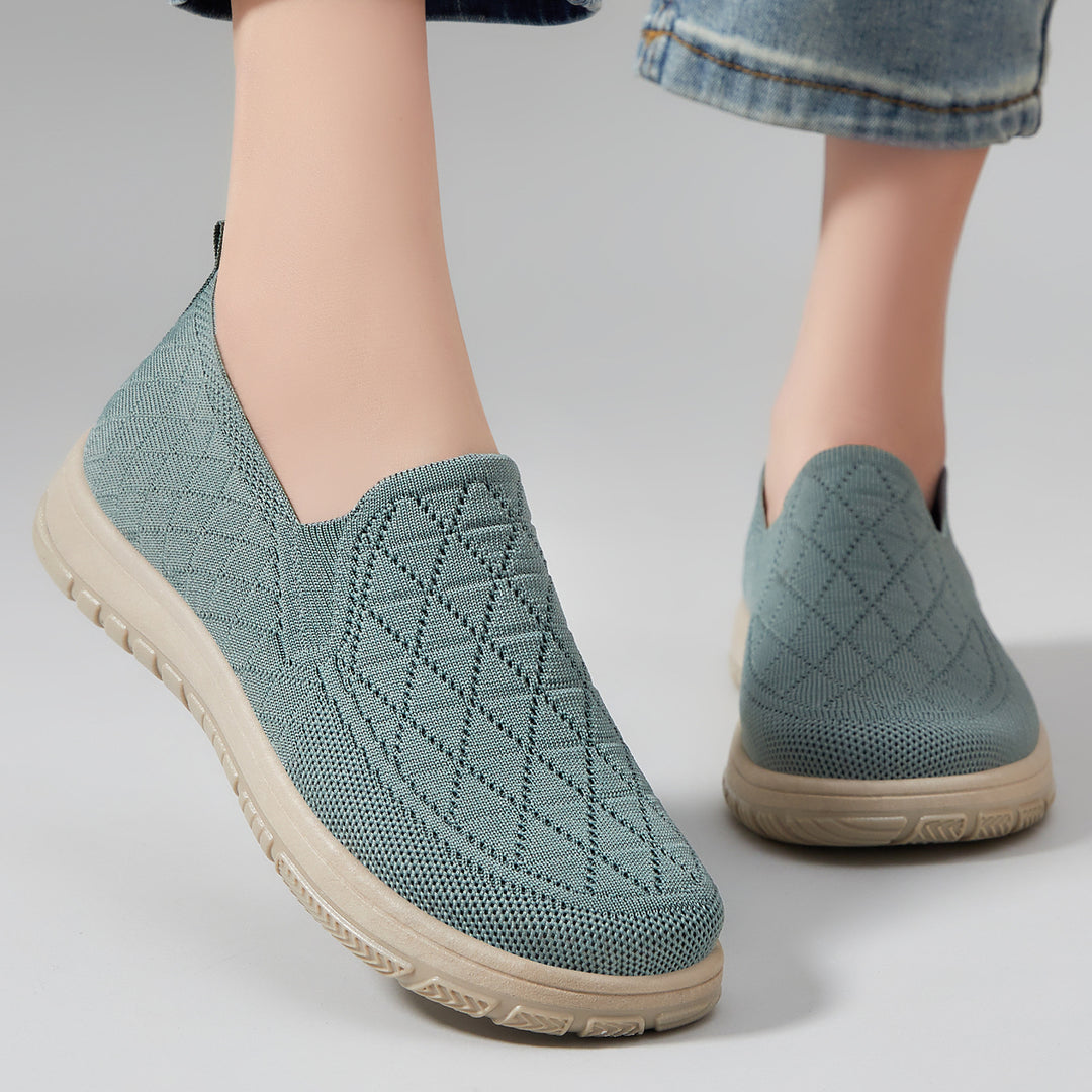 Damen nan atmungsaktiver Strick-Slipper mit orthopädischer Stoßdämpfung und flexibler Profilsohle Echo Archiv