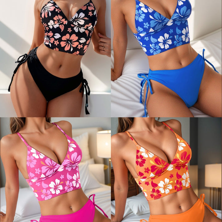 Damen Bikini-Set mit floralem Oberteil und bequemen Bändchen Echo Archiv