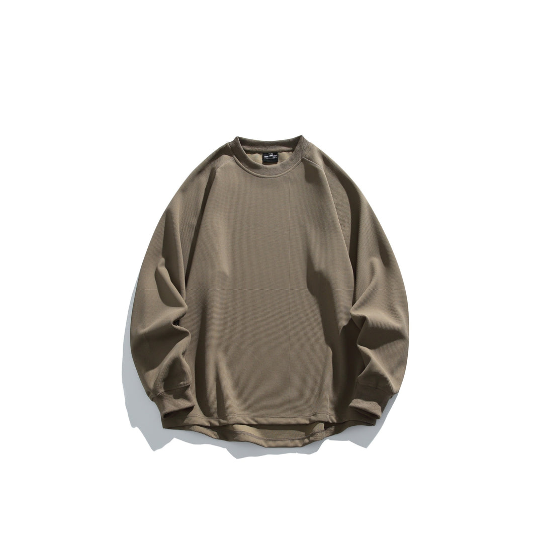 Unisex Oversize Waffelstrick-Sweatshirt mit Rundhalsausschnitt Echoarchiv