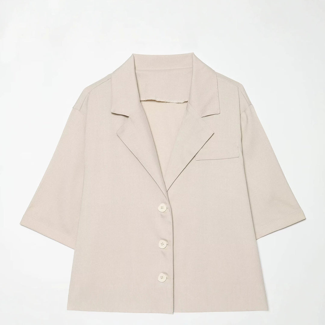 Damen Kurzblazer mit Taillengürtel und asymmetrischer Lagenfront Echo Archiv