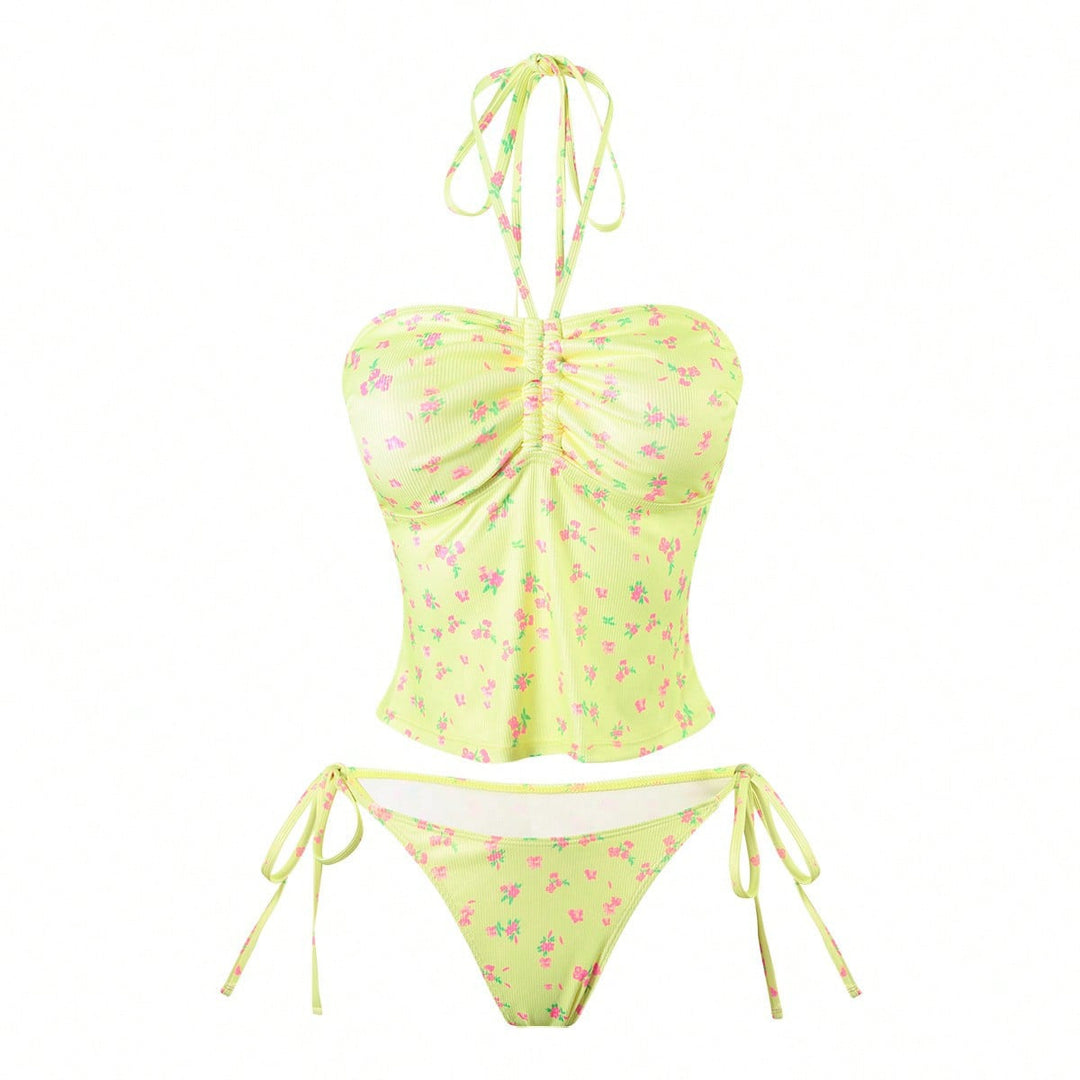 Damen Bandeau-Bikini mit floralem Design und verstellbaren Trägern Echo Archiv