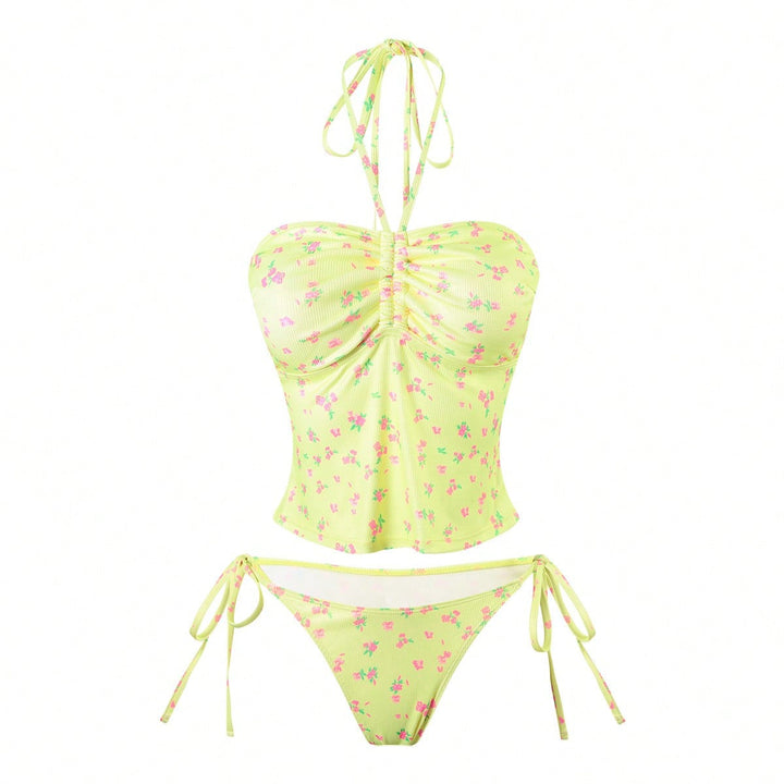 Damen Bandeau-Bikini mit floralem Design und verstellbaren Trägern Echo Archiv