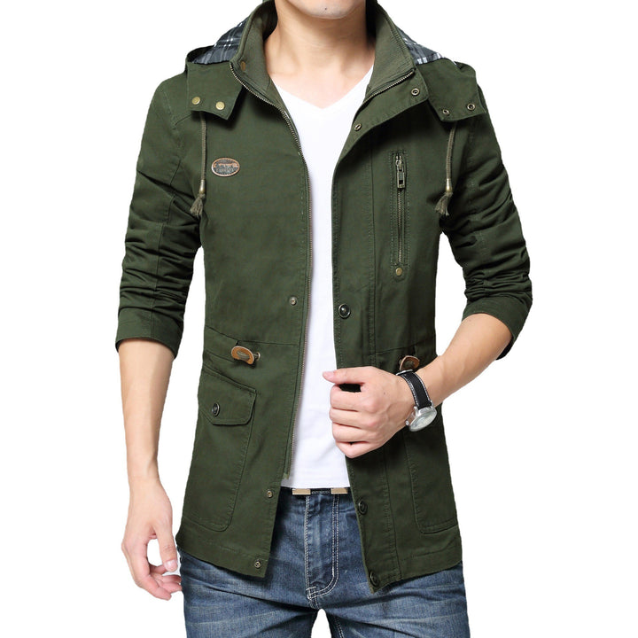 Herren Baumwollparka mit Kapuze, Kordelzug und Multifunktions‑Taschen – Taviero