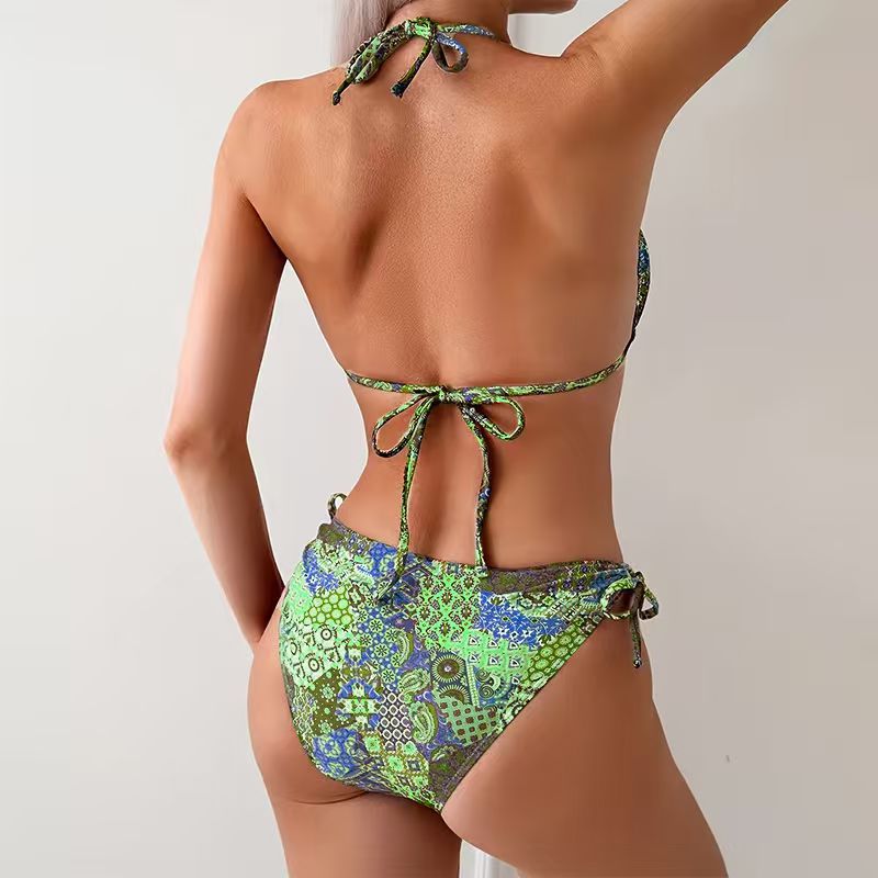 Damen Triangel-Bikini-Set mit verspieltem Paisley-Muster Echo Archiv