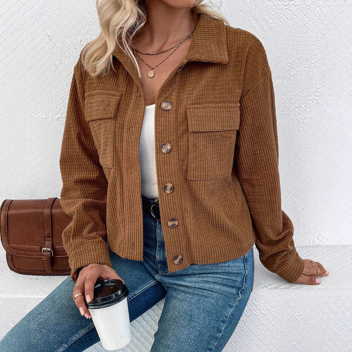 Damen Lässige Kordjacke mit Knopfleiste Echo Archiv