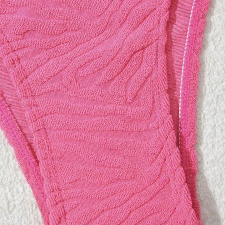 Damen Einseitiger Bikini im modernen Wellenmuster mit asymmetrischem Oberteil Echo Archiv