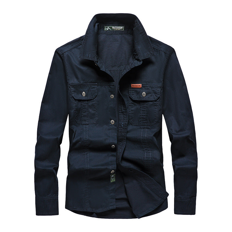 Herren nan Hemdjacke aus robustem Baumwoll-Twill mit verstärkten Brusttaschen Echo Archiv