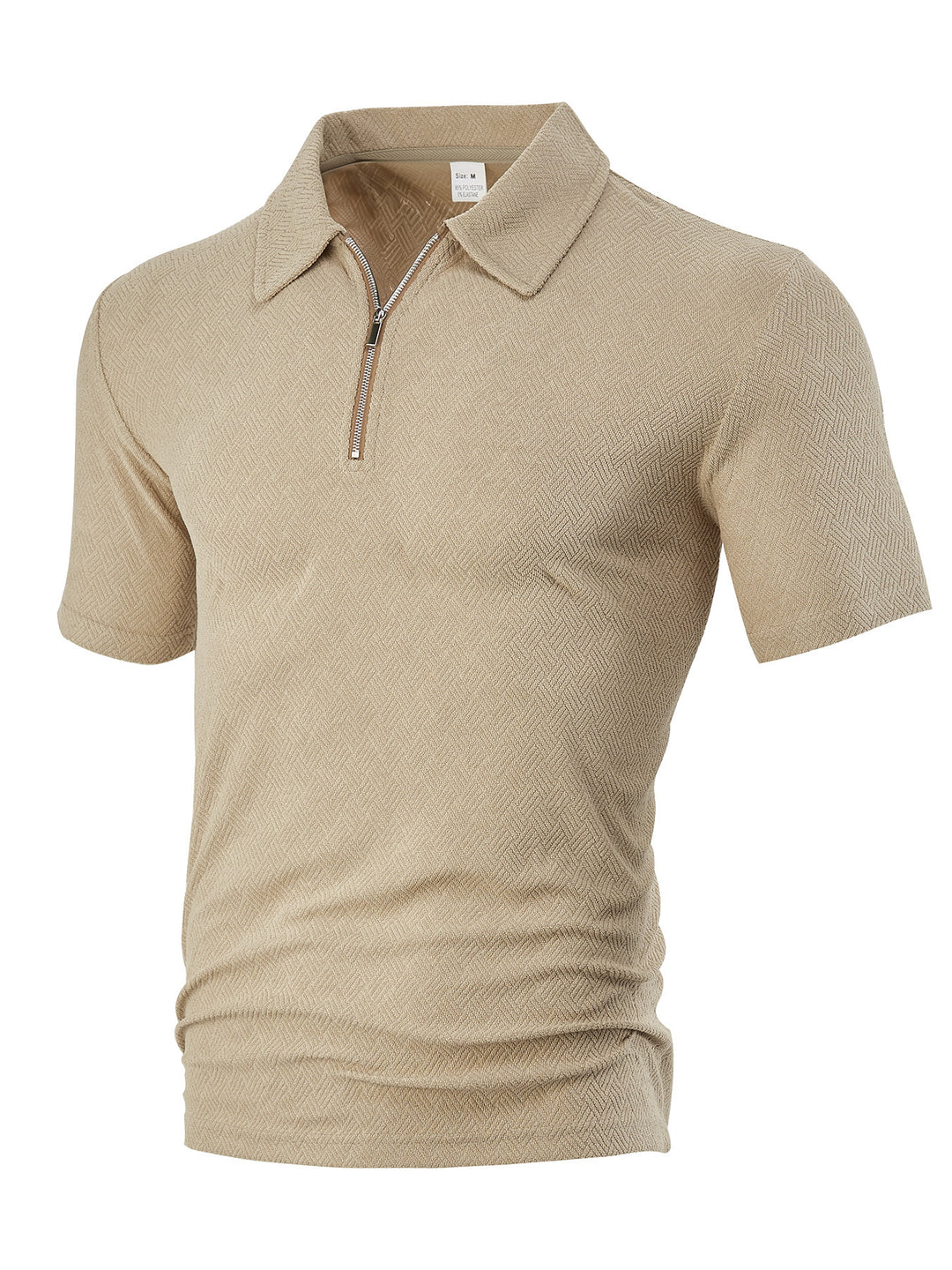 Herren Poloshirt mit innovativem Reißverschluss und strukturiertem Gewebe Echoarchiv