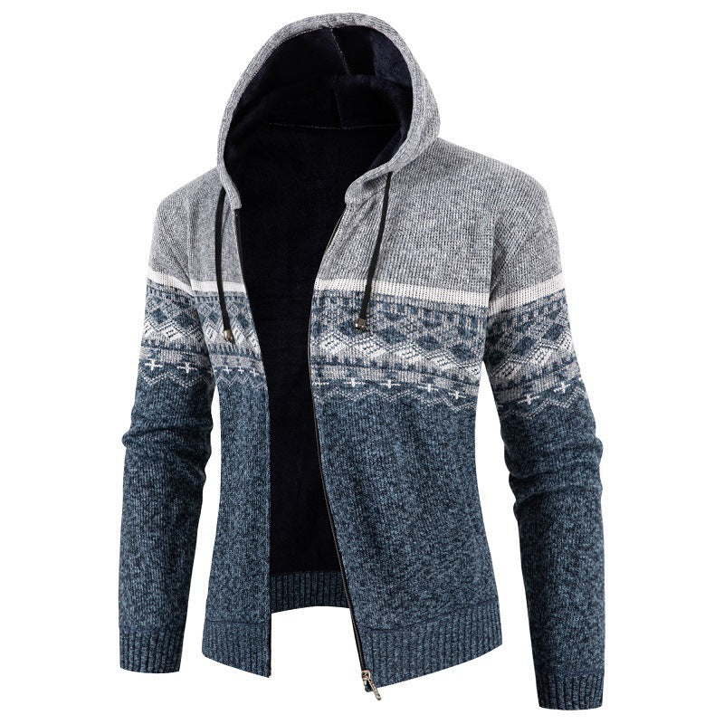 Herren Kapuzenpullover mit Norweger-Muster Echoarchiv