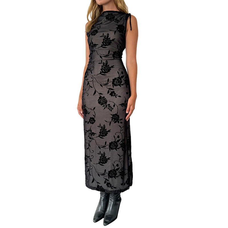 Damen Elegantes Spitzenmaxikleid mit floralem Muster Echo Archiv