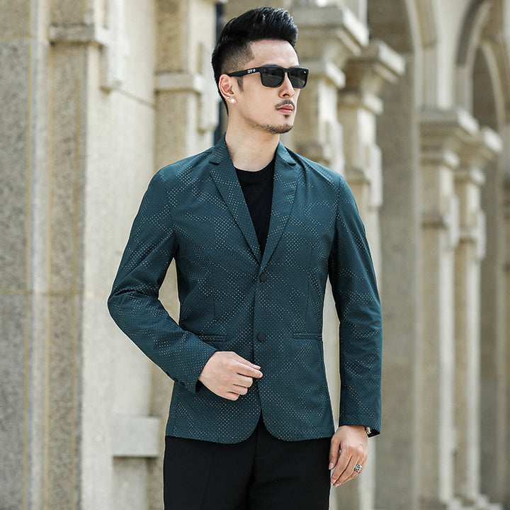 Herren Slim-Fit Sakko mit dezentem Allover‑Punktmuster Echoarchiv