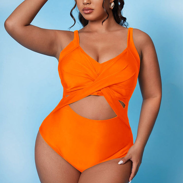 Damen Einteiliger Badeanzug mit stylischem Wickelschnitt und trendigen Cut-Out Echo Archiv