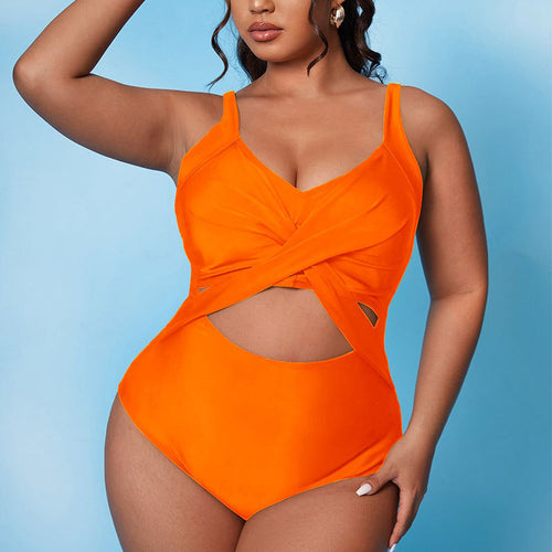 Damen Einteiliger Badeanzug mit stylischem Wickelschnitt und trendigen Cut-Out Echo Archiv