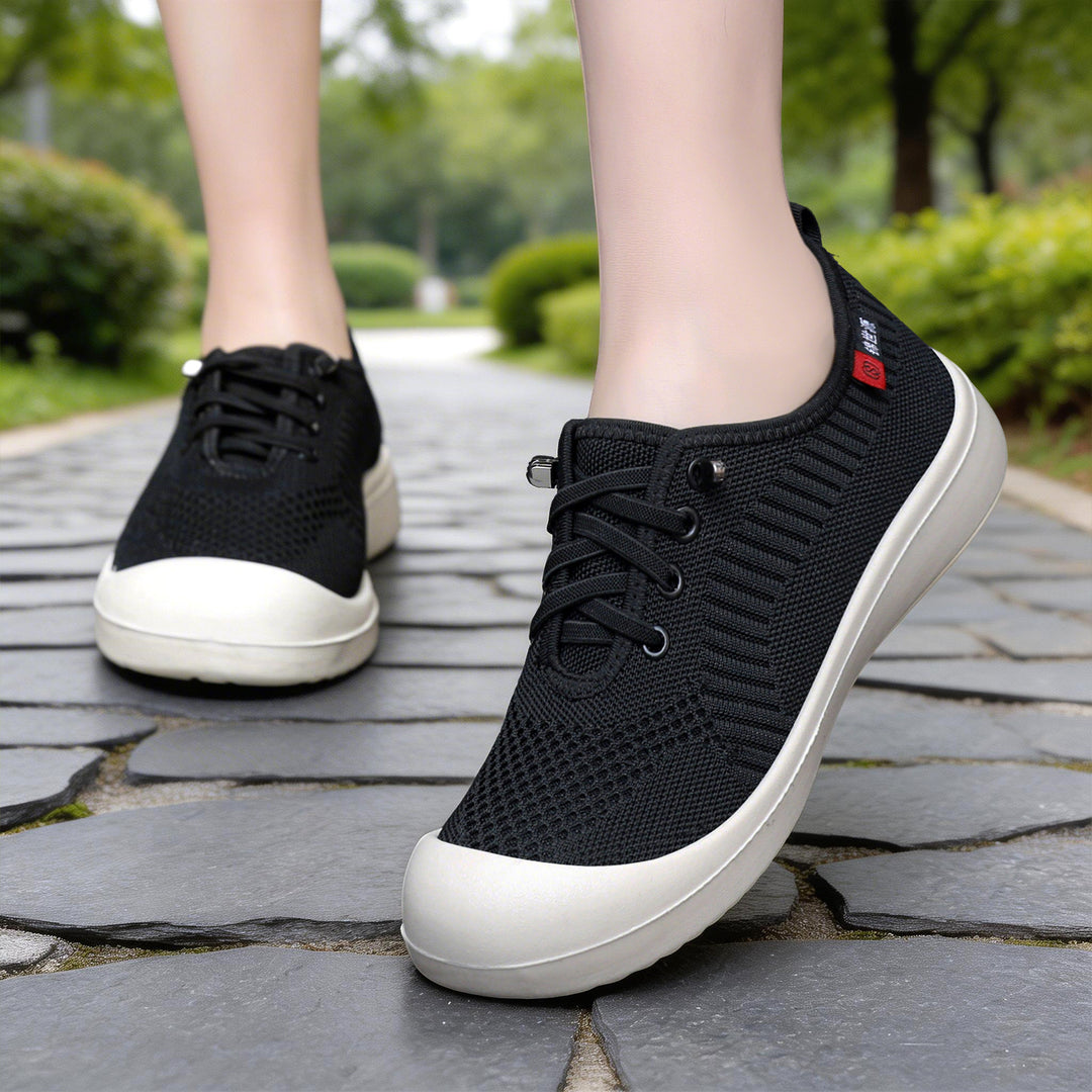 Damen nan leichter atmungsaktiver Strick-Slip-On Freizeitschuh mit stoßdämpfender Leichtlaufsohle Echo Archiv