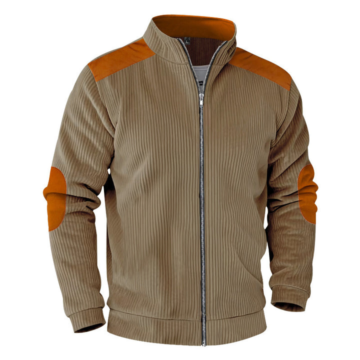 Herren sportliche Jacke mit strukturierten Ärmeln und Stehkragen Echoarchiv