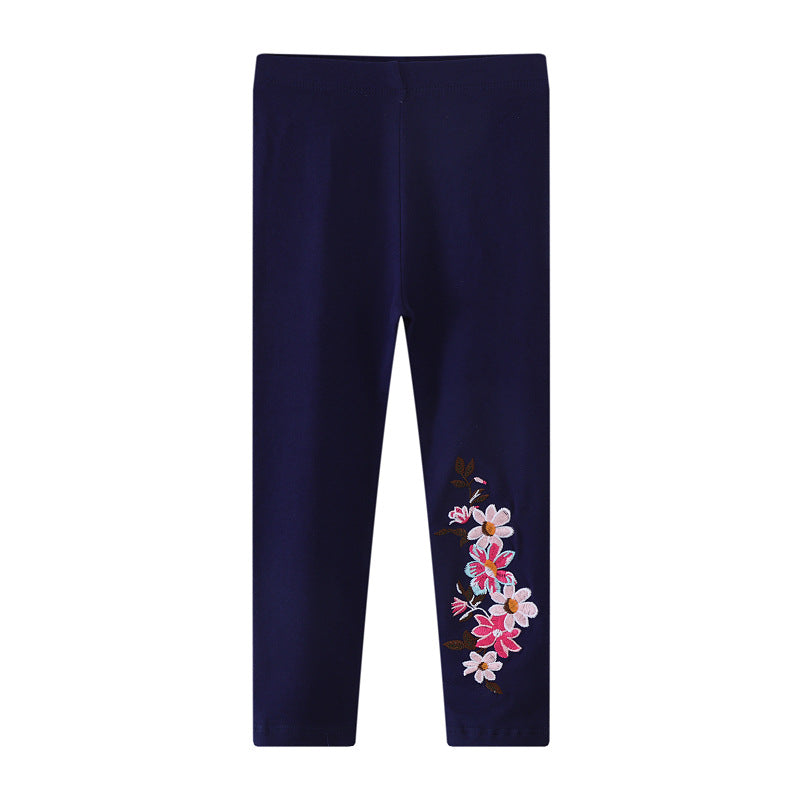 Mädchen Leggings mit floralem Stickdesign Echo Archiv