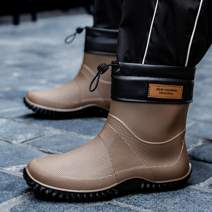 Herren Funktionale wasserdichte Ankle-Gummistiefel mit verstellbarem Bündchen Echoarhiv