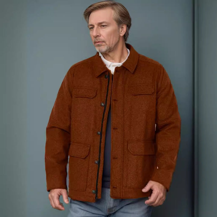 Herren Wolljacke mit funktionalen Taschen und modernem Schnitt Echoarchiv