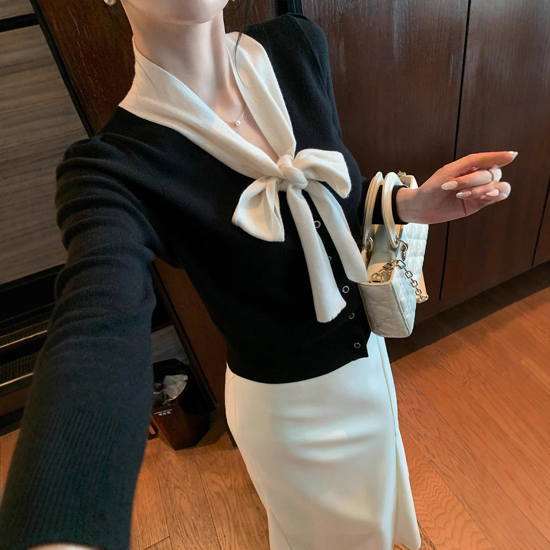 Damen Elegante und stilvolle Bluse mit Schleifendetail Echoarchiv