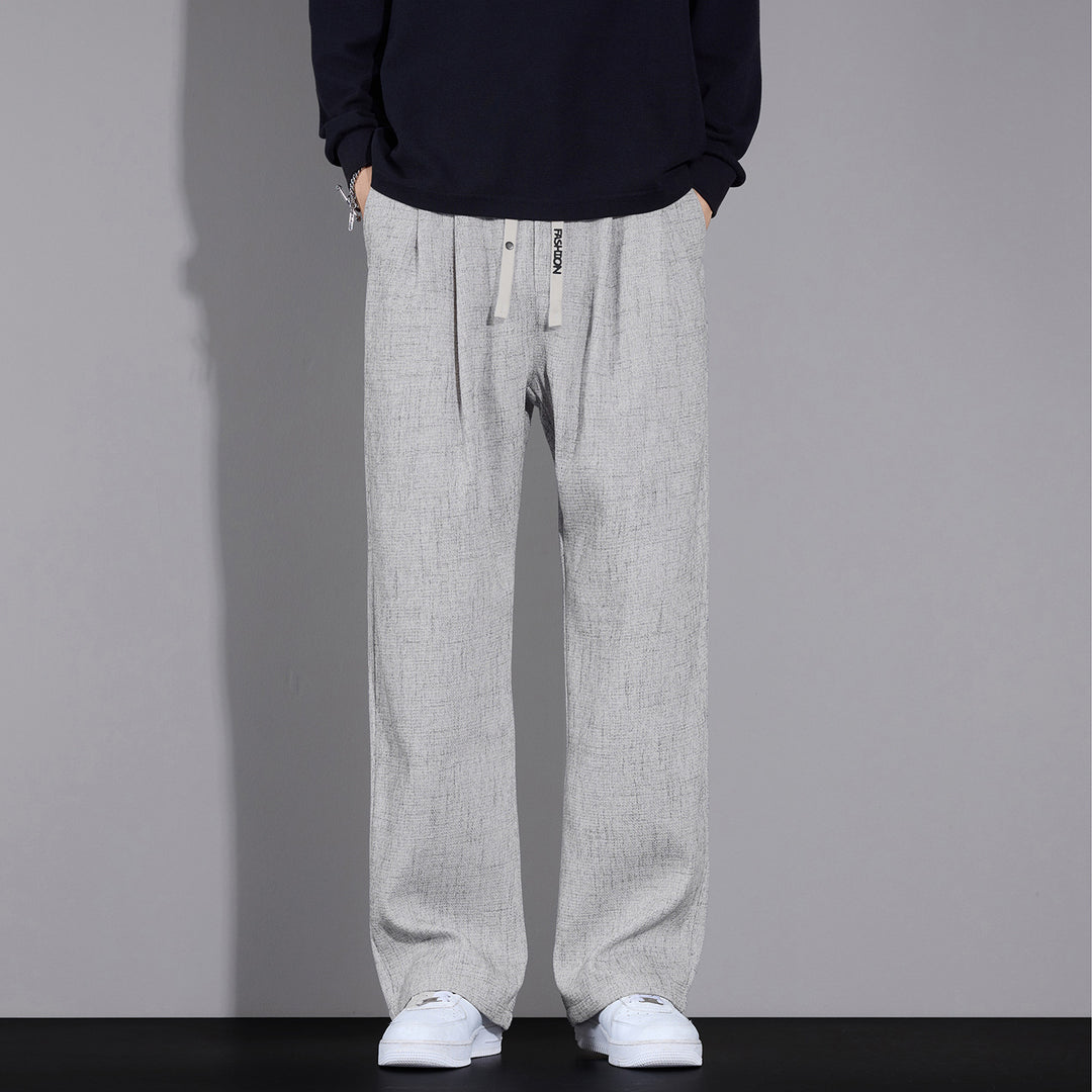 Herren Weite Leichte Stoffhose mit Bundfalten, Kordelzug und seitlichem Designstreifen Echo Archiv