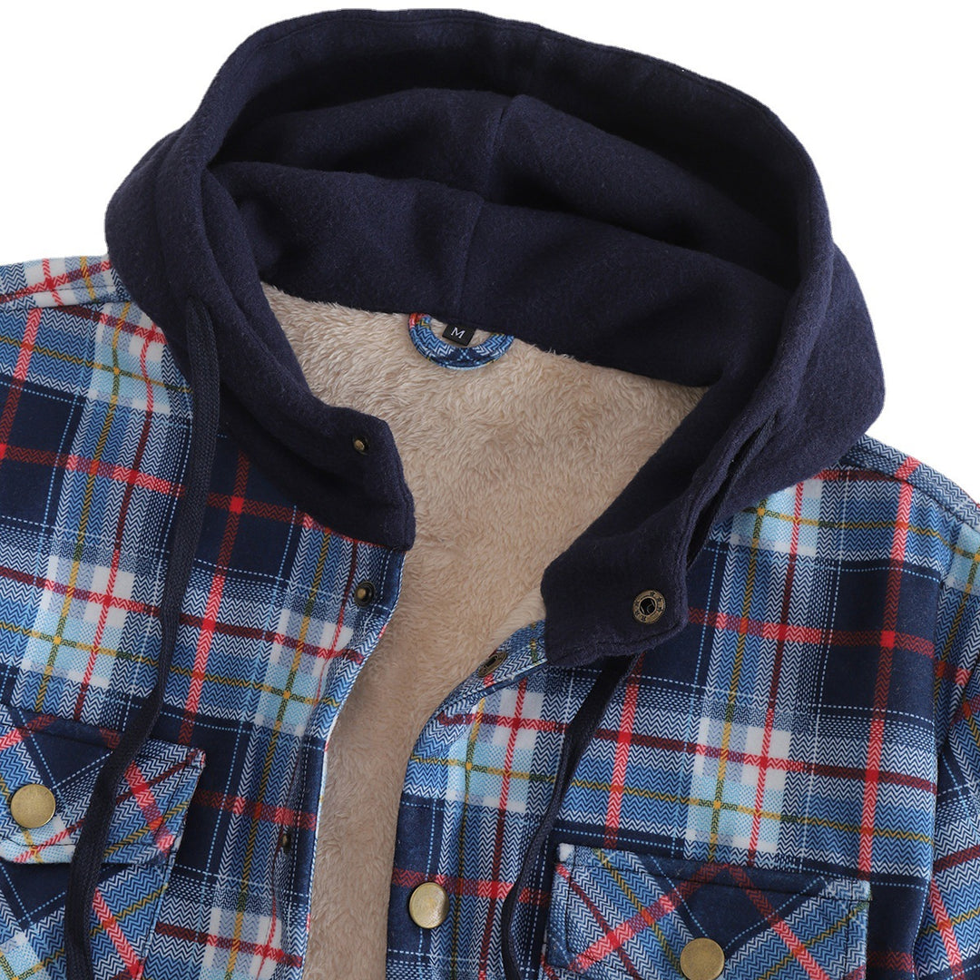 Herren wattierte Flanelljacke mit abnehmbarem Kapuzenfutter Echoarchiv
