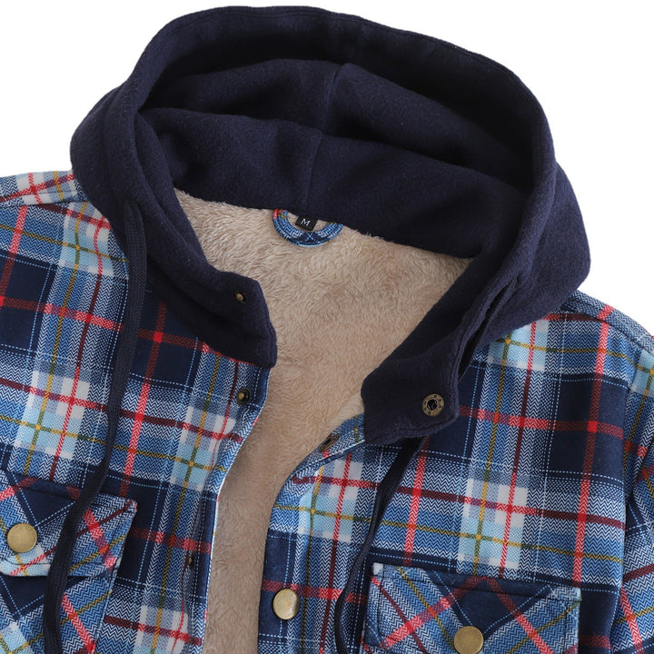 Herren wattierte Flanelljacke mit abnehmbarem Kapuzenfutter Echoarchiv