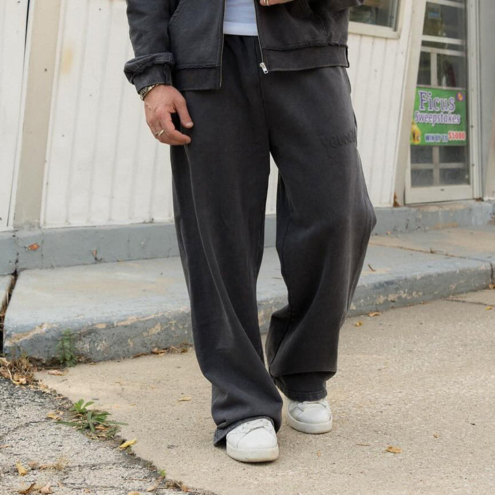 Herren bequeme Freizeithose mit seitlichen Eingrifftaschen und elastischem Bund Echoarchiv