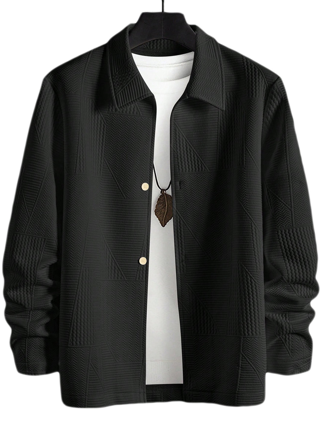 Herren modische Hemdjacke mit strukturiertem Design und praktischen Knöpfen Echoarchiv