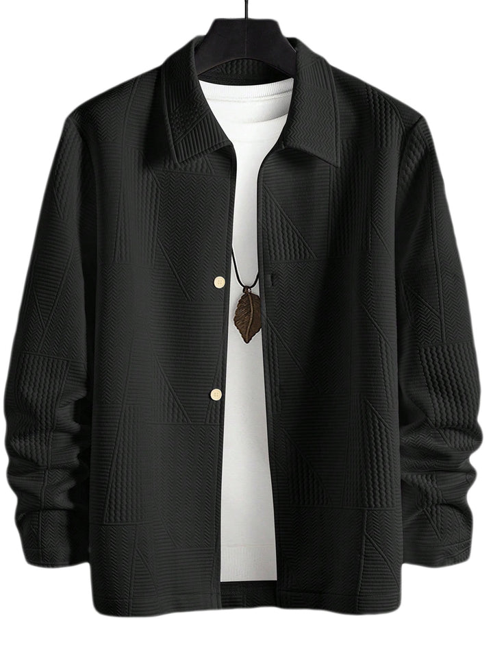 Herren modische Hemdjacke mit strukturiertem Design und praktischen Knöpfen Echoarchiv