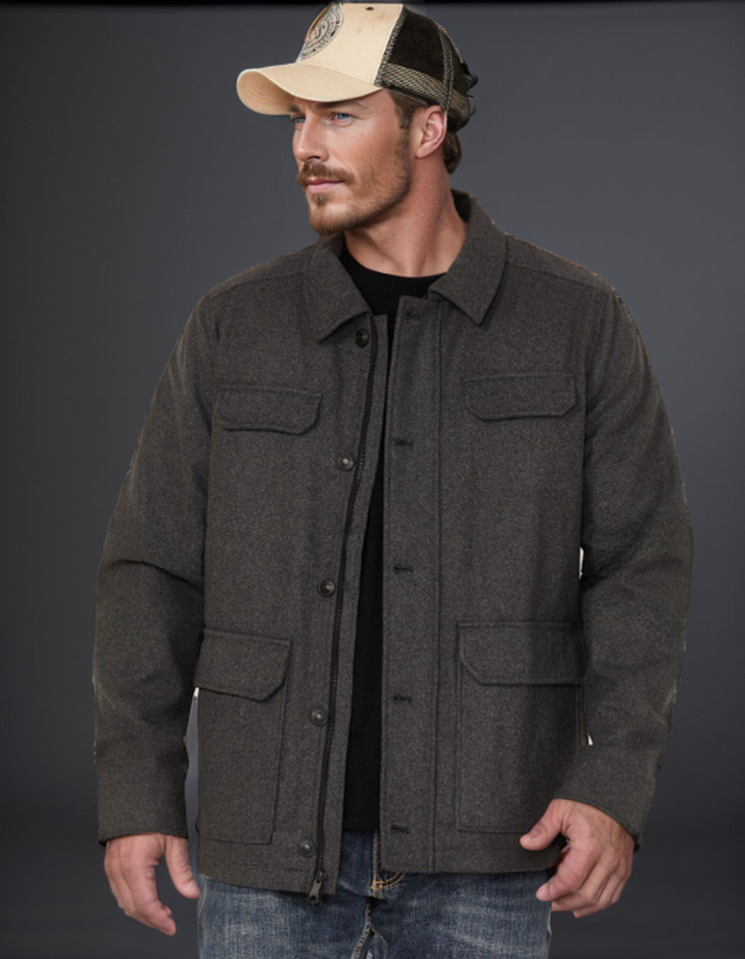 Herren trendige Wolljacke Echoarchiv