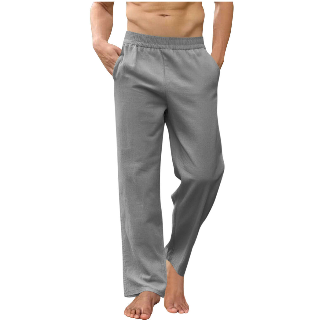 Herren lockere Loungehose mit elastischem Bund, Eingrifftaschen und seitlichen Knöchelschlitzen – Sorevano
