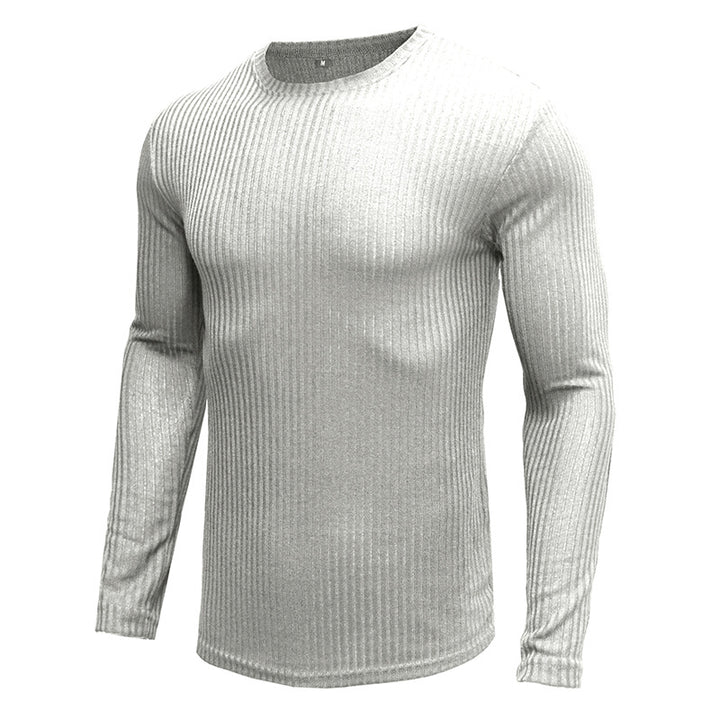 Herren Langarmshirt mit raffiniertem Rippdesign und figurbetonter Passform Echoarchiv