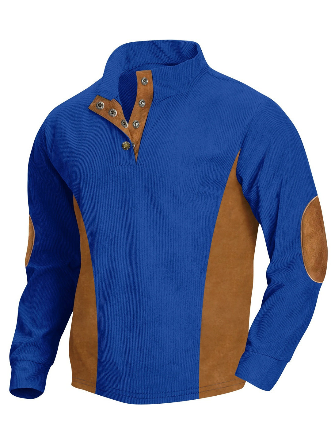 Herren stylisches Langarm-Shirt mit modernes Ripp-Design und eleganten Knopfdetails Echoarchiv