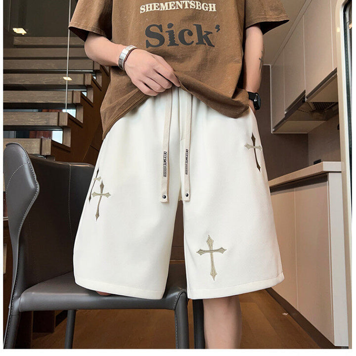 Herren lässige Shorts mit einzigartigen Stickdetails und atmungsaktiver Passform Echoarchiv