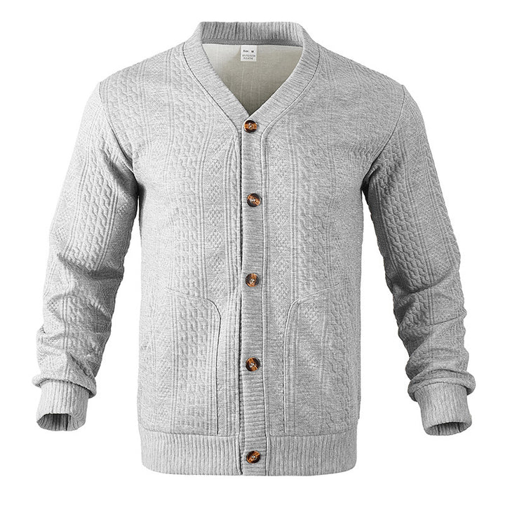 Herren Strickjacke mit V-Ausschnitt und praktischen Taschen Echoarchiv