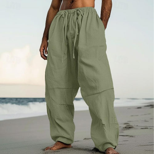 Herren luftige Leinenhose mit elastischem Bund Echoarchiv