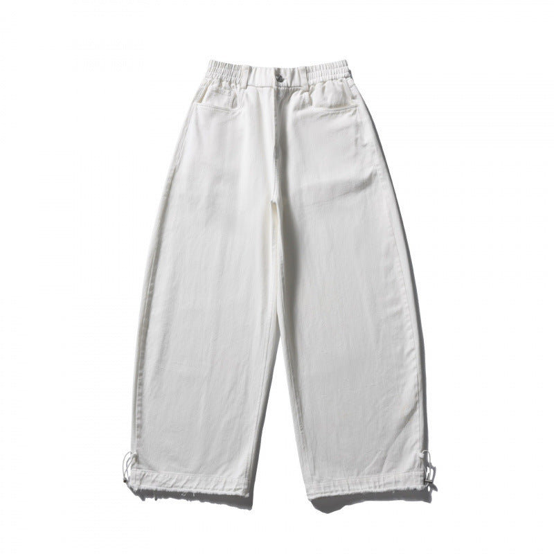 Damen Weite Highwaist-Ballonhose mit elastischem Bund, Eingrifftaschen und Kordelzugsaum Echo Archiv