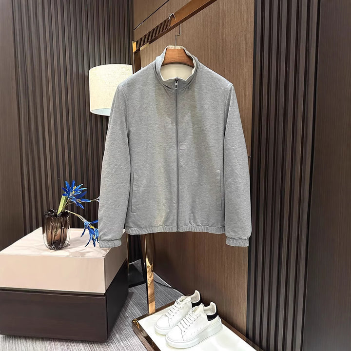 Herren Leichte Reißverschluss-Jacke mit elastischem Saum und kontrastkragen Echoarchiv