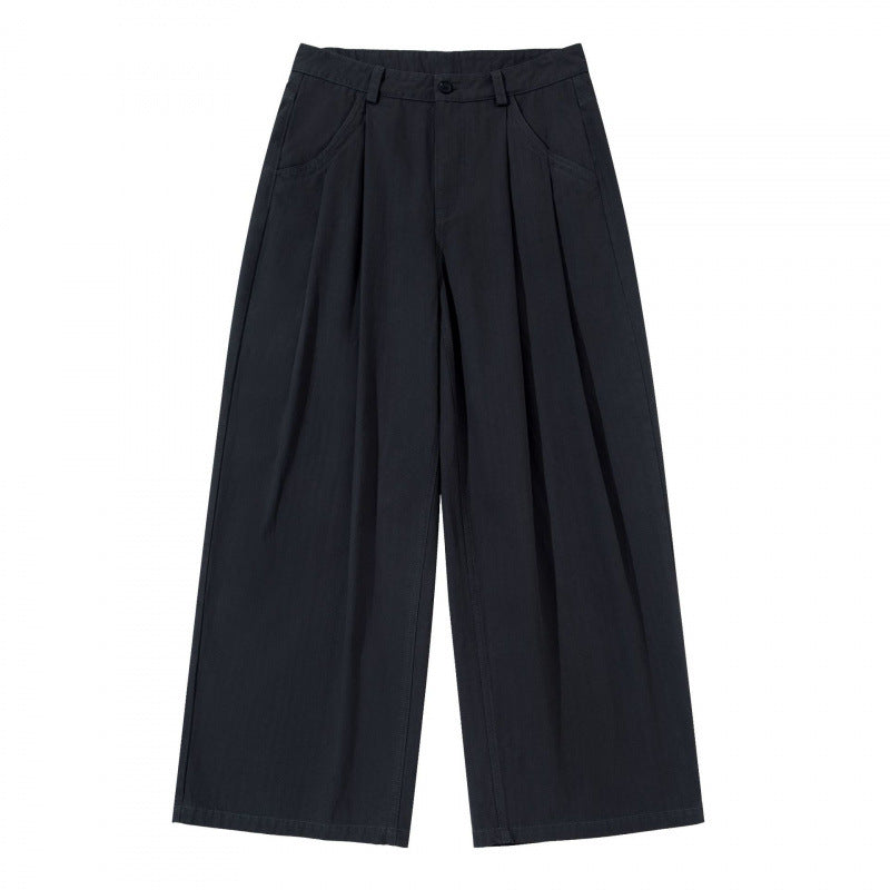 Damen Plissierte Bundfalten-Hose mit hohem Bund und weitem Bein Echo Archiv