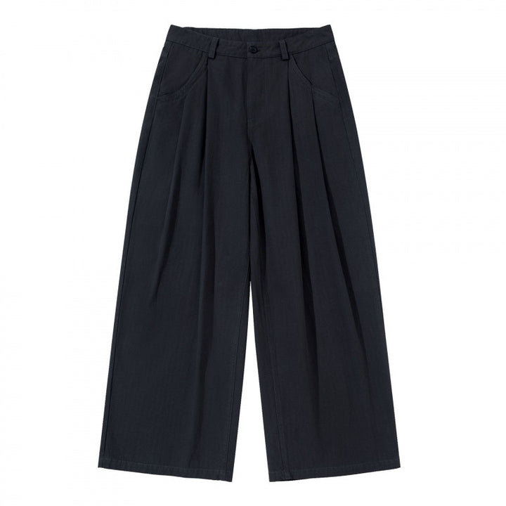 Damen Plissierte Bundfalten-Hose mit hohem Bund und weitem Bein Echo Archiv