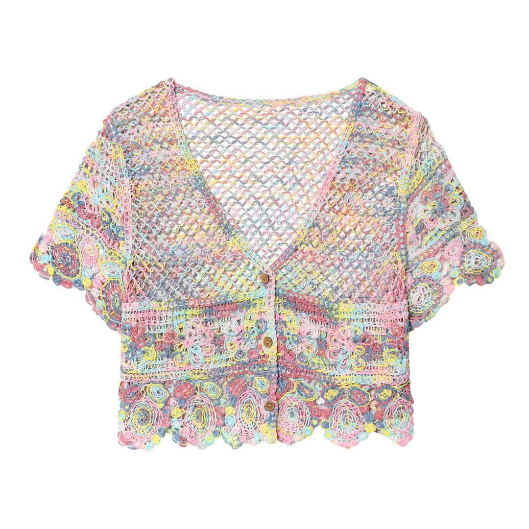 Damen luftige Strickjacke mit Blumenmuster Echo Archiv