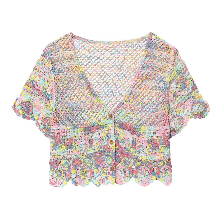 Damen luftige Strickjacke mit Blumenmuster Echo Archiv