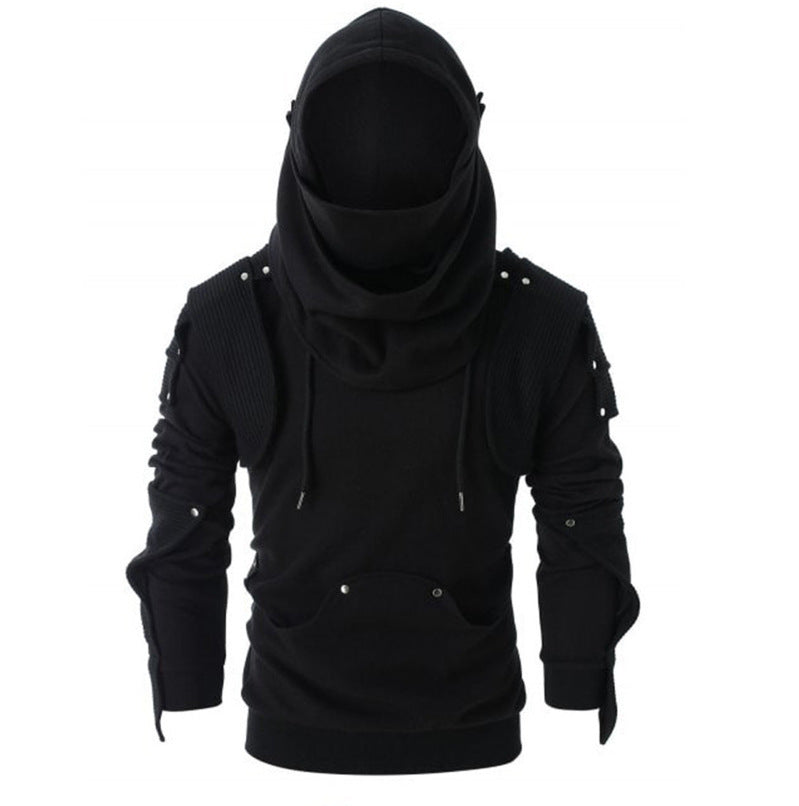 Herren stylischer Hoodie mit innovativem Kragen-Design und praktischen Taschen Echoarchiv