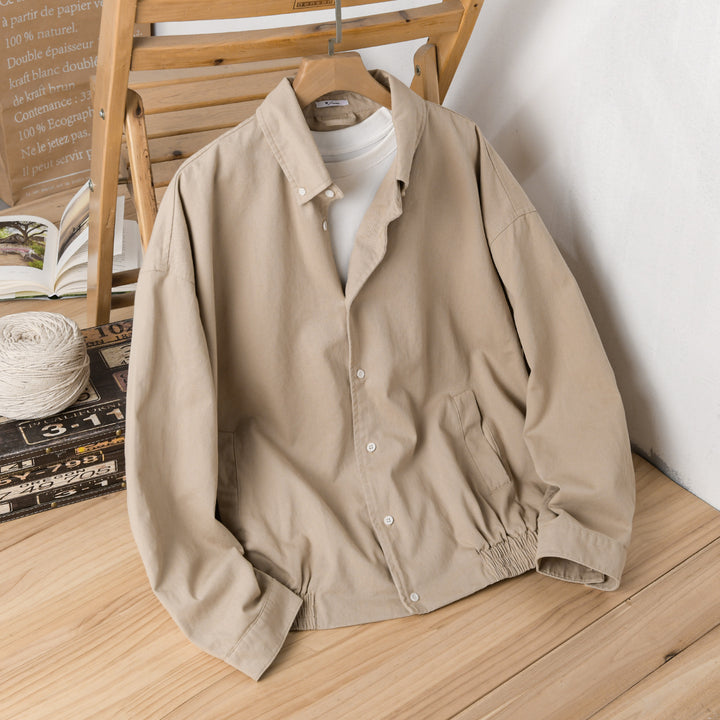 Herren Leichte Baumwoll-Utility-Jacke mit Knopfleiste und elastischem Saum Echoarchiv