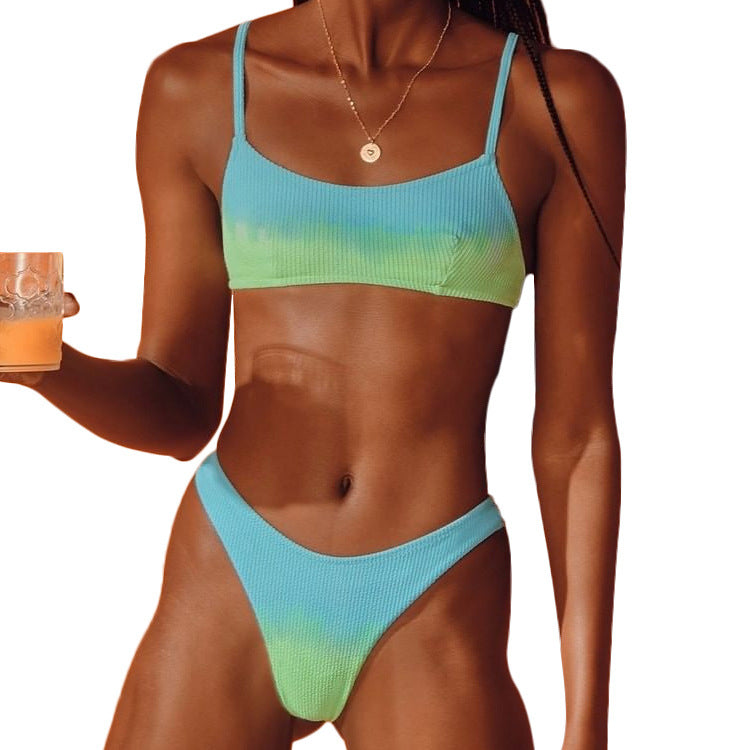 Damen Ripp-Optik Bikini Oberteil und Unterteil Echo Archiv