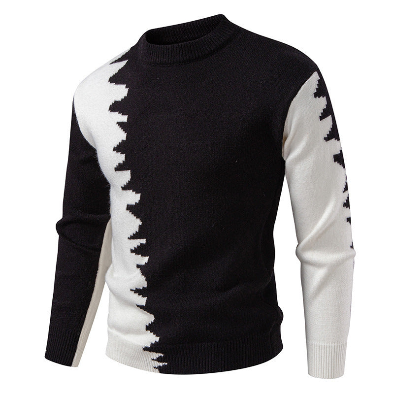 Herren Strickpullover mit kreativem Farbverlauf und klassischem Rundhalsausschnitt Echoarchiv