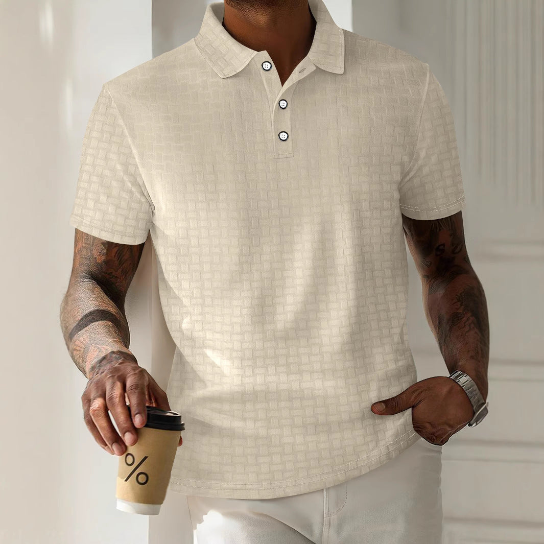 Herren Poloshirt mit modernem Texturdesign und komfortablem Schnitt Echoarchiv