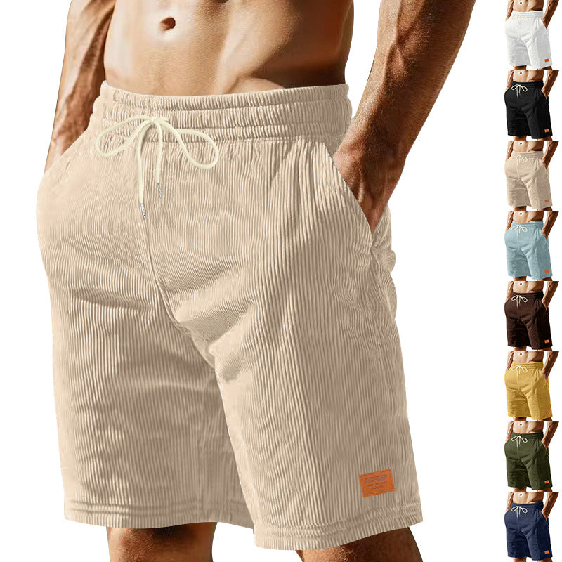 Herren nan lässige Bermudashorts aus feinstrukturiertem Baumwollmix mit elastischem Bund und Kordelzug Echo Archiv