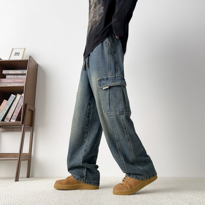 Herren Cargo-Jeans mit weitem Schnitt und Taschen Echo Archiv
